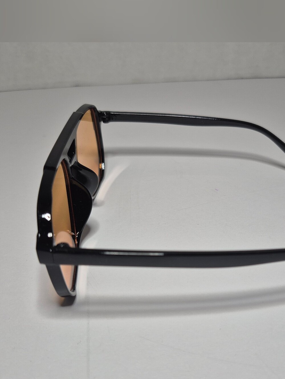 Black Frame Men's Sunglasses with Amber Lenses - Picture 4 of 4